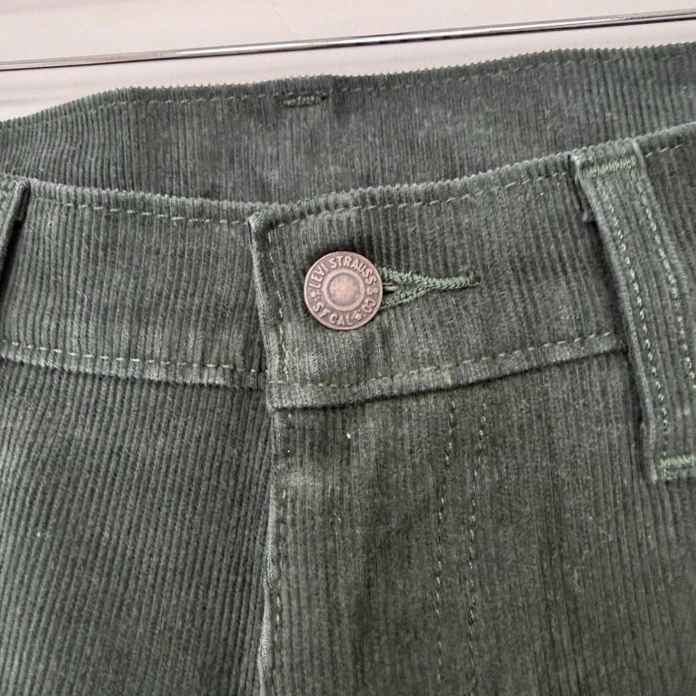 Vintage Levi's 511 Corduroy Pants Mens 33x34 Dark Green White Tab Big E Y2K